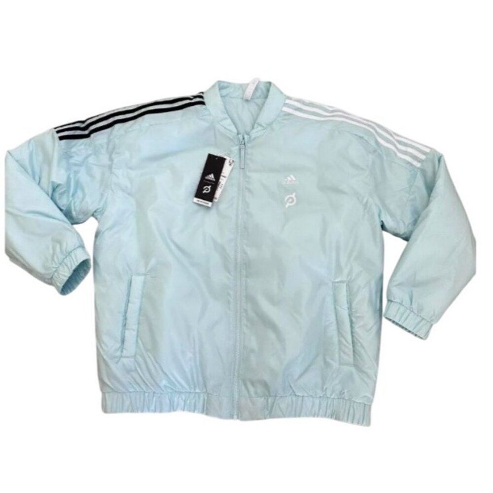 Adidas x Peloton Bomber Jacket Halo Mint Green Black White 3-Stripes XL X-Large
